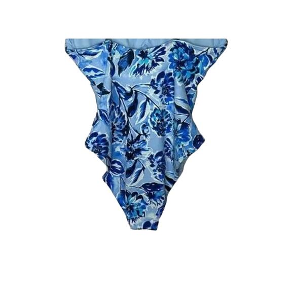 NWT Andie The Baia Floral Underwire One Piece  Swimsuit Removable Cups M Blue - Picture 11 of 15